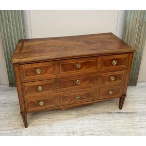 Louis XVI Marquetry Chest Of Drawers 