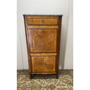 18th Century Transition Period Marquetry Secretary 