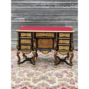 Bureau Mazarin De Style Louis XIV Marqueterie Boulle 