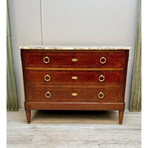 Art Deco Chest Of Drawers In Speckled Mahogany  