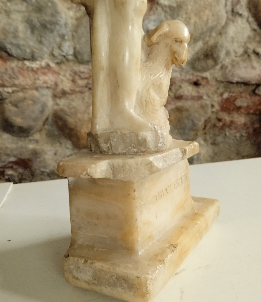 Saint John The Baptist Alabaster XVII XVIII Century Italy-photo-1
