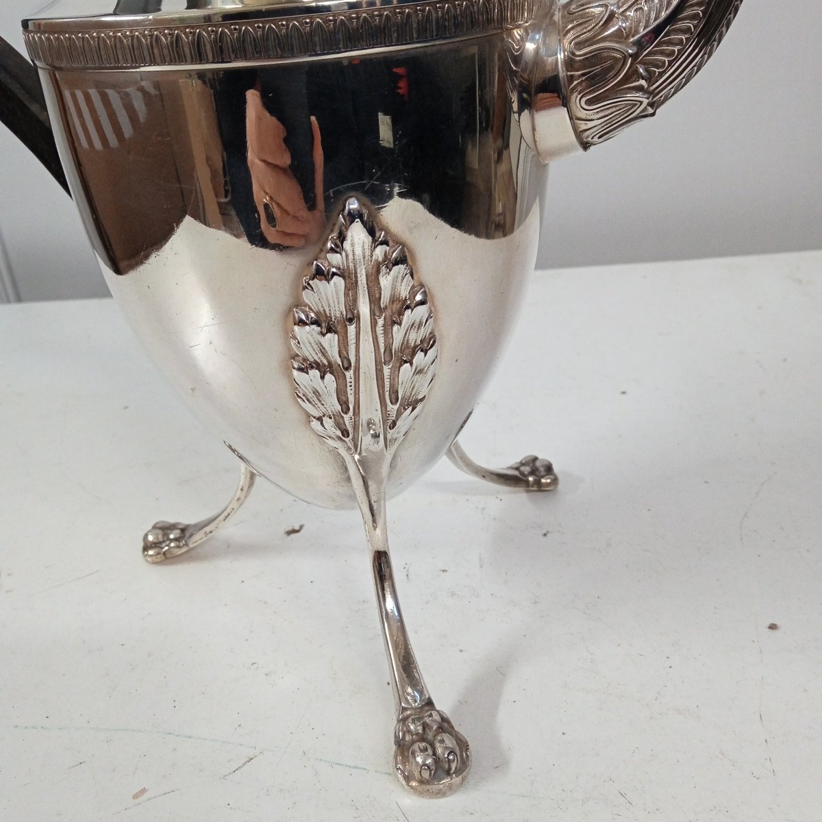 Empire Style Coq Sterling Silver Coffee Maker-photo-4