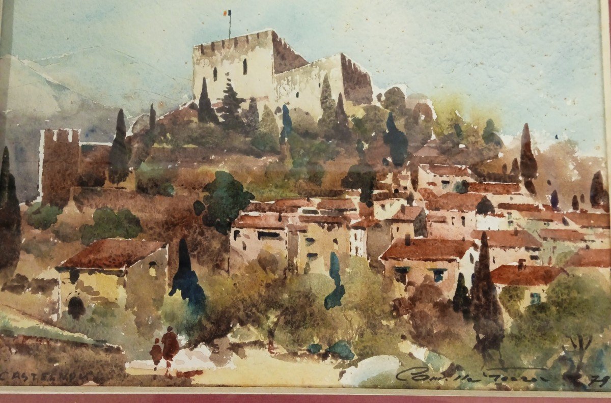 Camille Ferrer Aquarelle : Castelnou ( P O )-photo-1