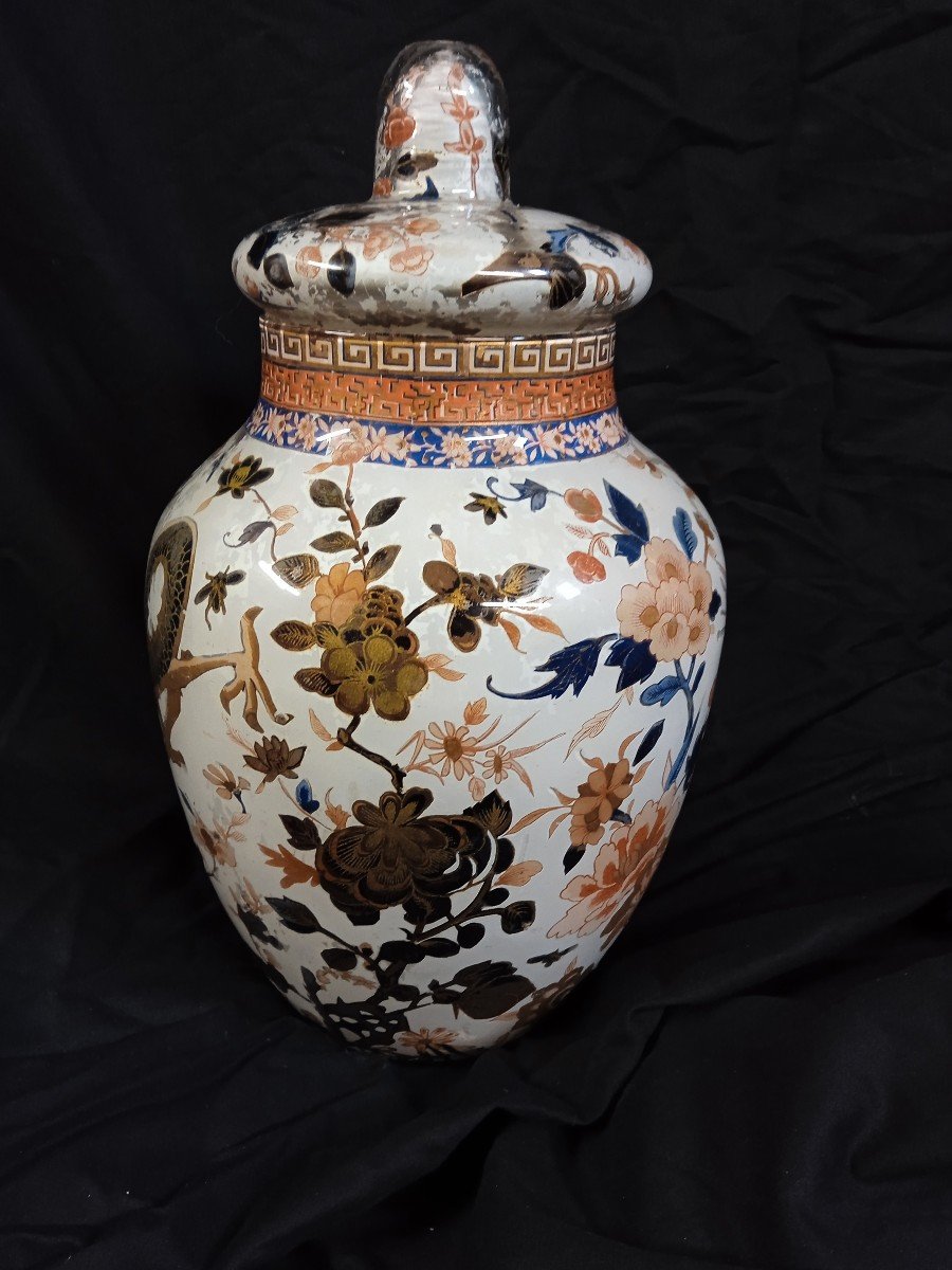 Covered Vase In Potichomanie Chinese Decor First Half Of The 19th Century-photo-1