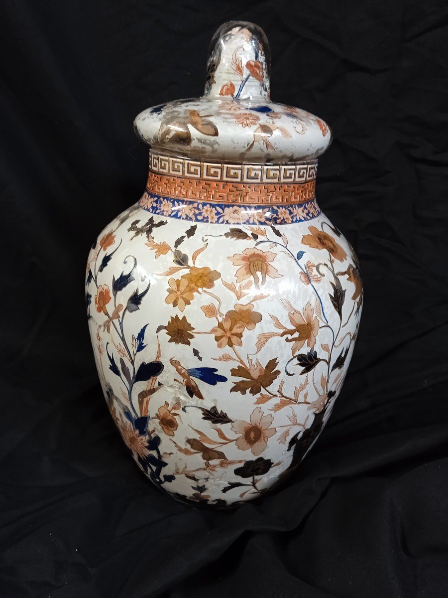 Covered Vase In Potichomanie Chinese Decor First Half Of The 19th Century-photo-3