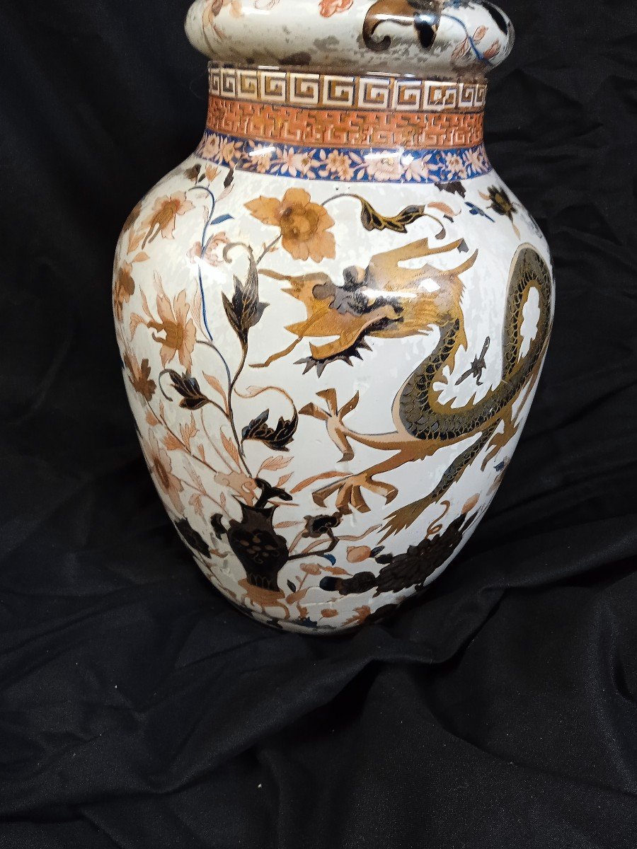 Covered Vase In Potichomanie Chinese Decor First Half Of The 19th Century-photo-4