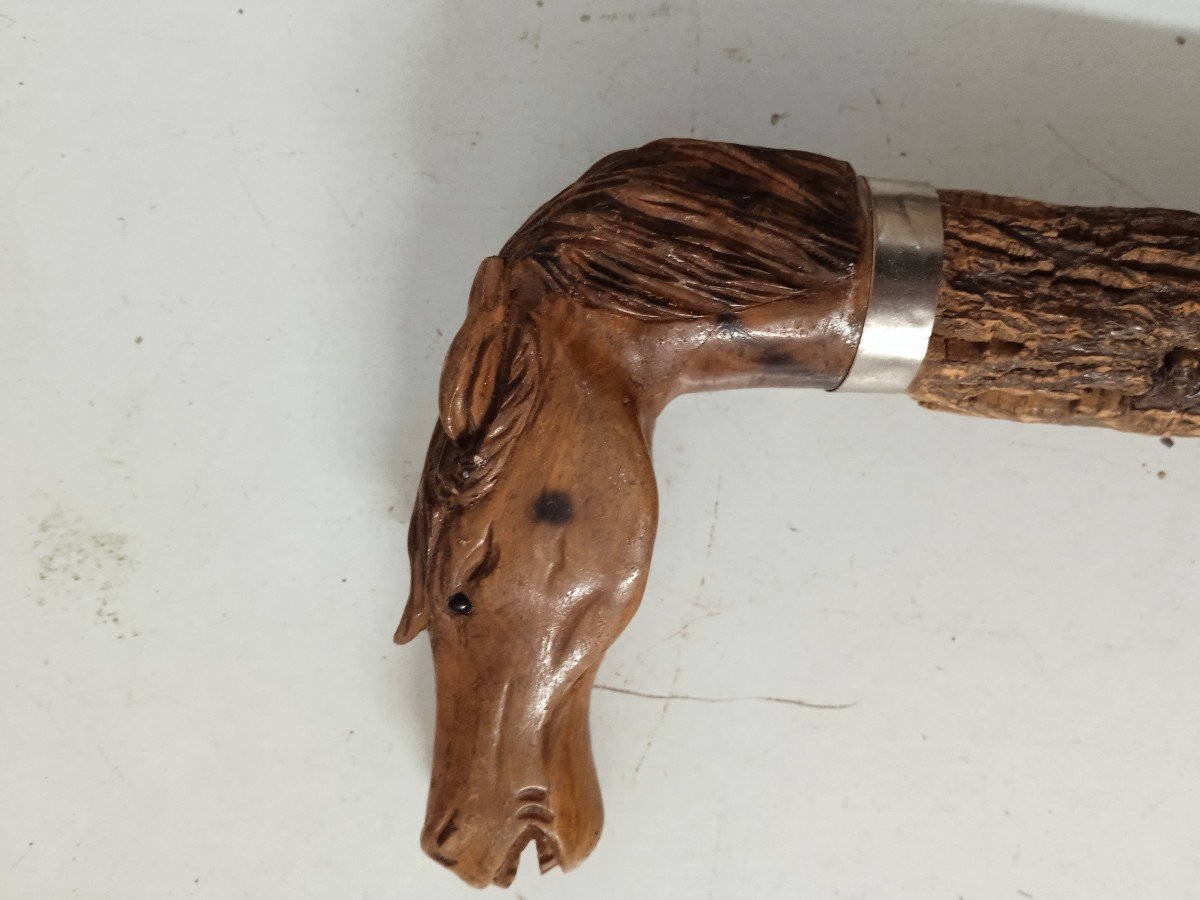 Folk Art Cane; Horse Head-photo-2