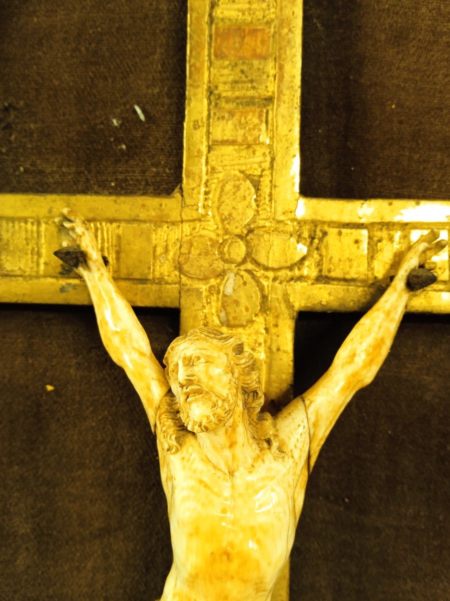 Crucifix In A Frame Called: "paillette" Regency Period-photo-1