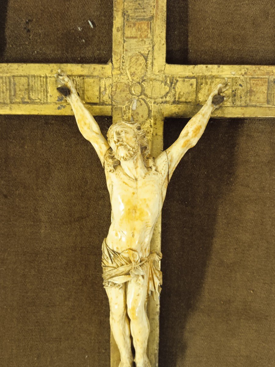 Crucifix In A Frame Called: "paillette" Regency Period-photo-4