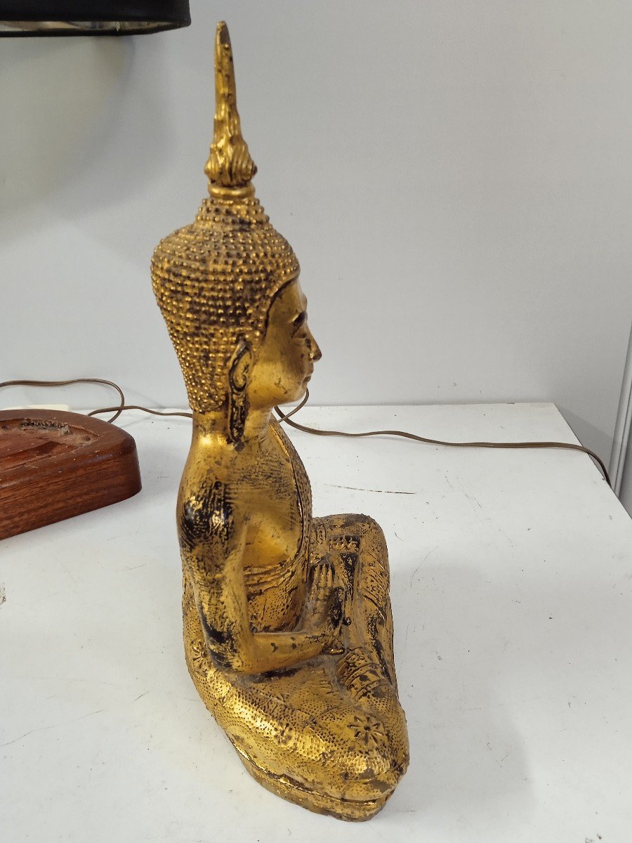 Thai Style Gilded Bronze Buddha Lamp-photo-1