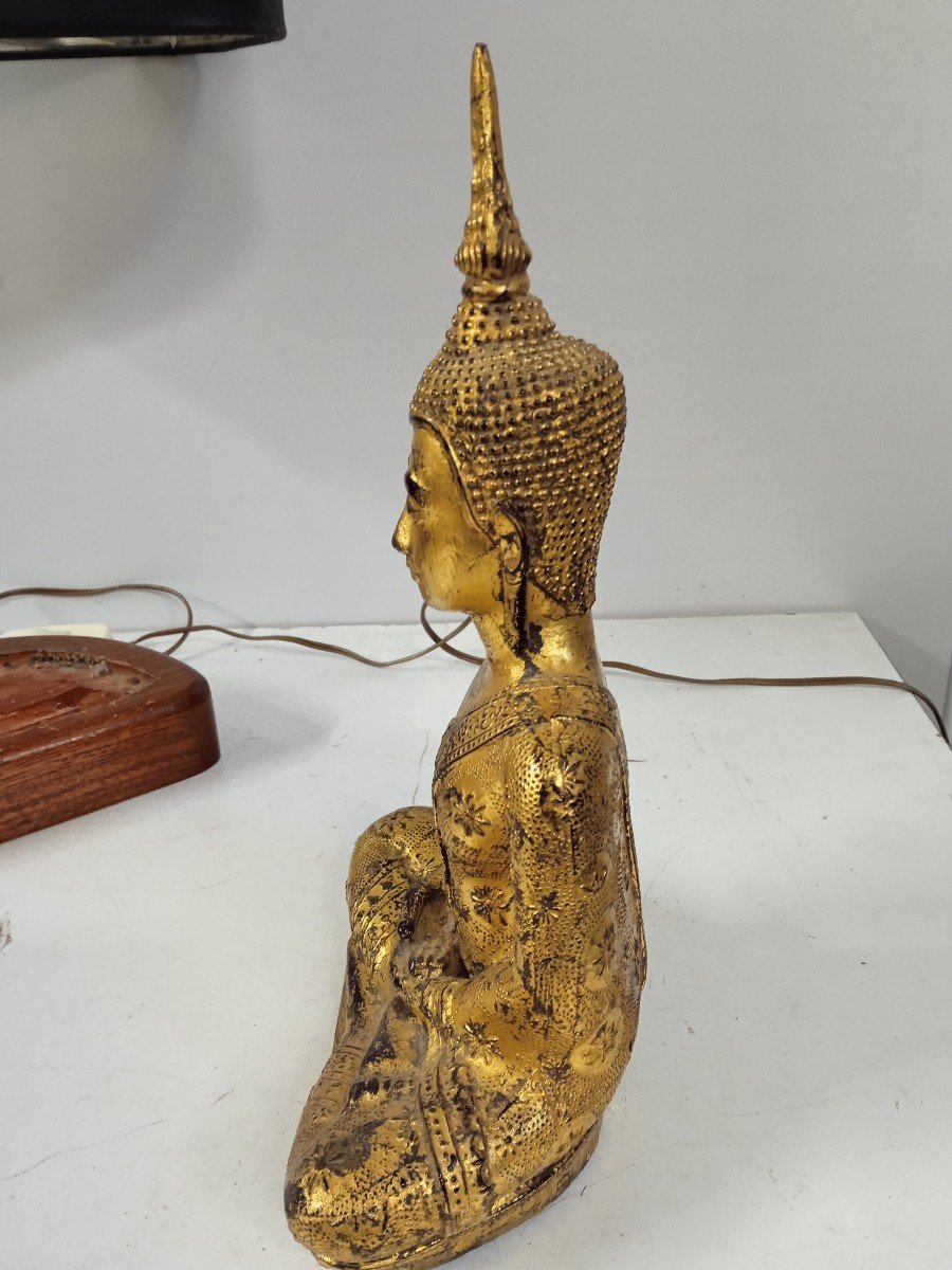 Thai Style Gilded Bronze Buddha Lamp-photo-2