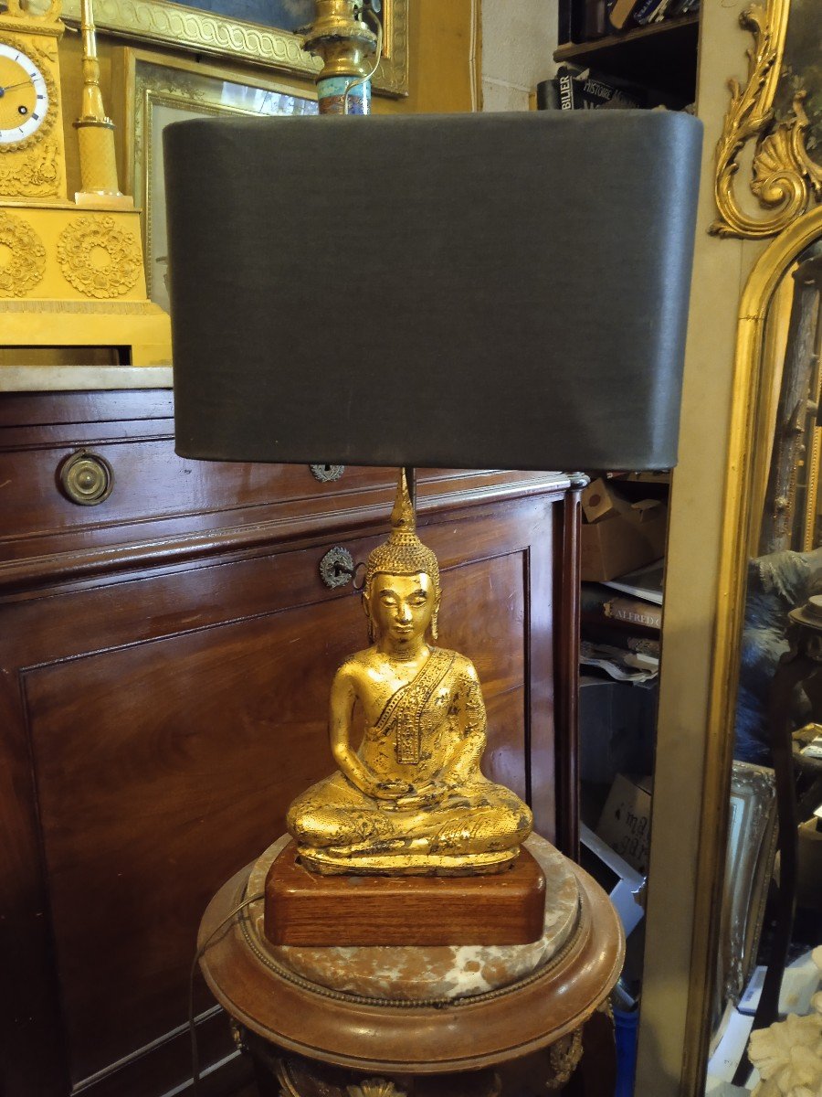 Thai Style Gilded Bronze Buddha Lamp-photo-7