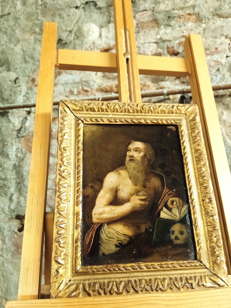 Oil On Copper Saint Jerome