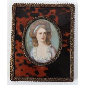 Miniature Portrait De Femme époque Napoléon III