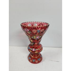 Bohemian Crystal Vase Early 20th Century