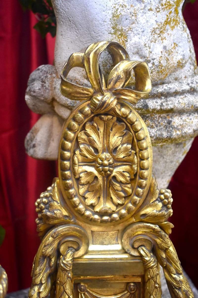 Importante Applique De Style Louis XVI En Bronze Doré Finement Ciselé, Epoque Napoleon III-photo-5