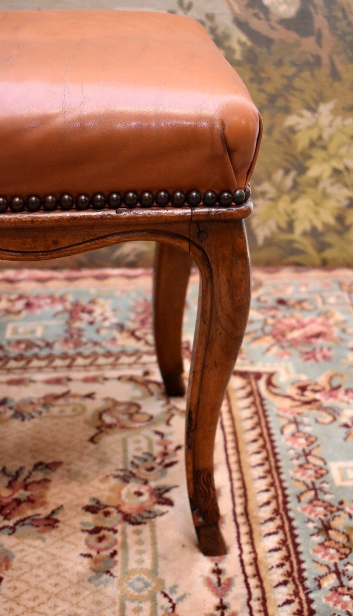 Regency Style Stool, Leather Top, Footrest, XX Eme-photo-1