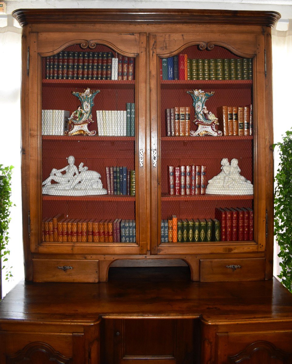 Important Scriban  18th Century, Library Desk With Mesh Doors, Louis XV, Bourgogne Region-photo-1