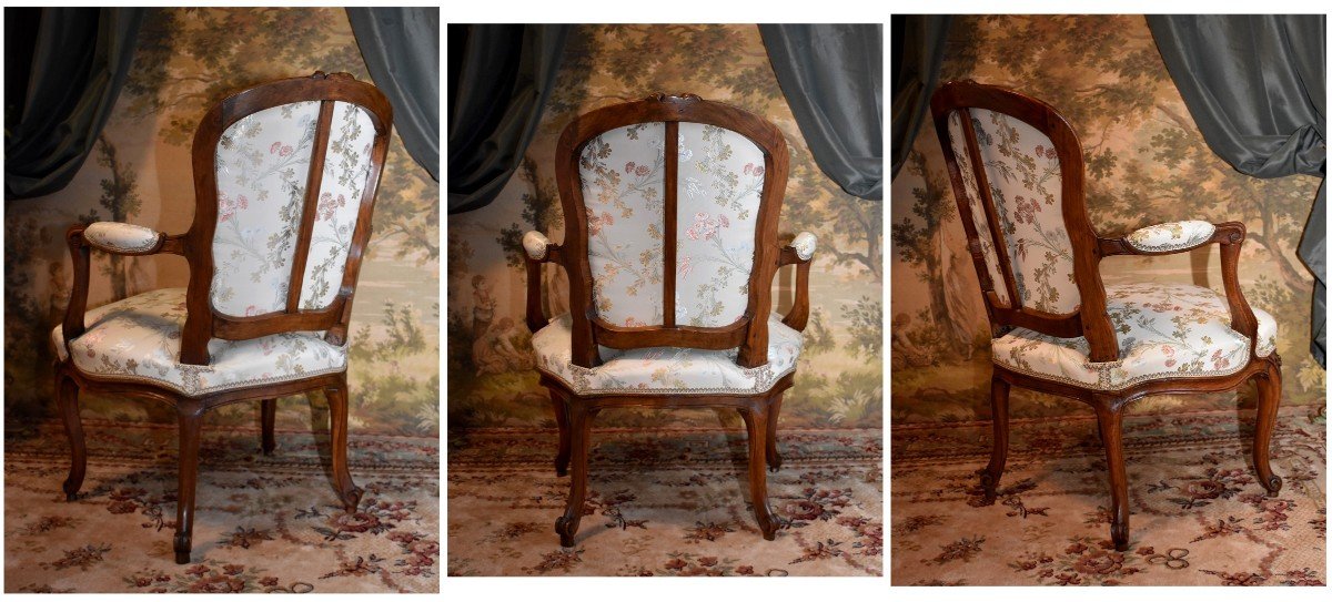 Provençal Armchair Louis XV Period, 18th Century Armchair, Cabriolet -photo-1