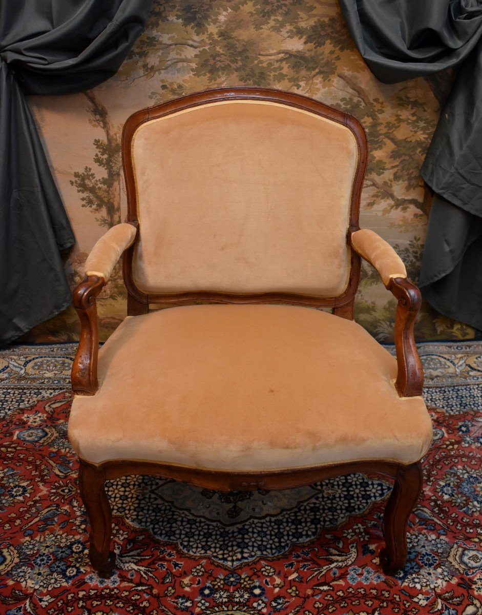 Large Regency / Louis XV  Armchair With Flat Back, Early 18th Century-photo-2