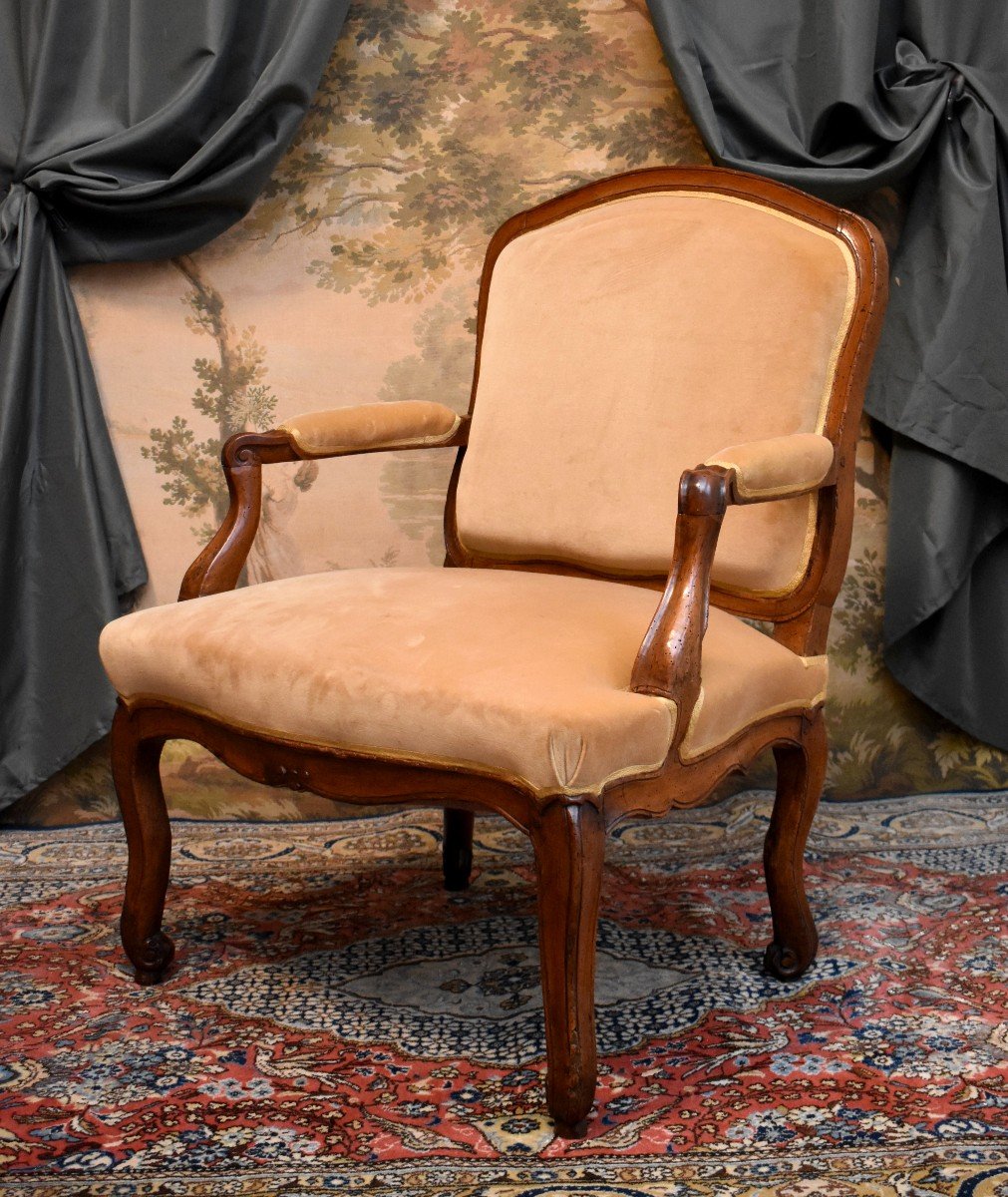 Large Regency / Louis XV  Armchair With Flat Back, Early 18th Century-photo-3