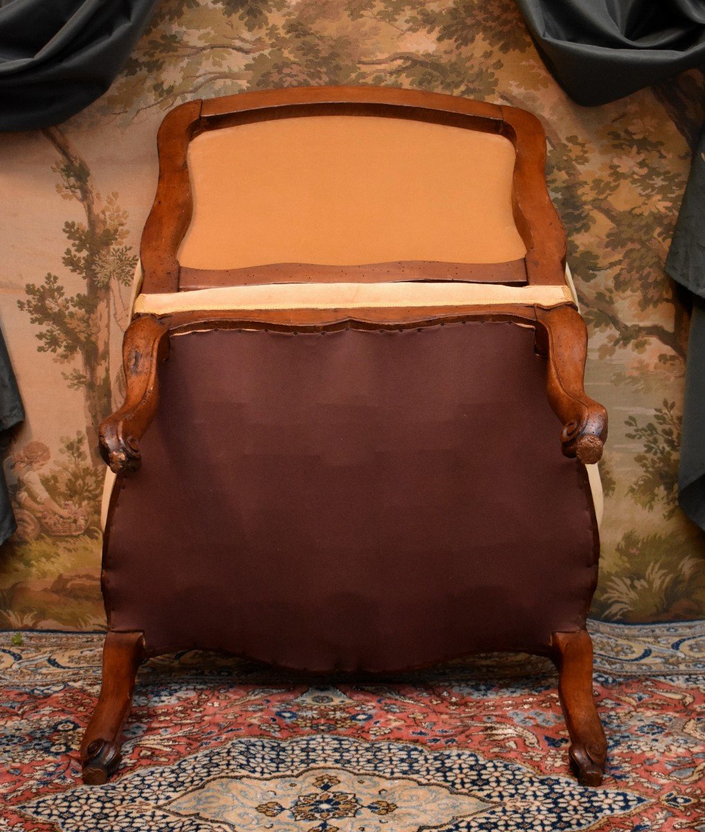 Large Regency / Louis XV  Armchair With Flat Back, Early 18th Century-photo-8