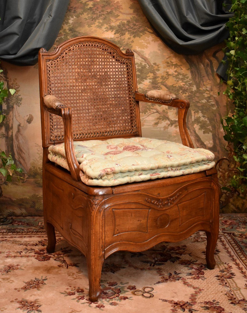 Commode Armchair, Convenience Chair, Louis XV / Louis XVI Transition Period, 18th Century Circa 1770-photo-2