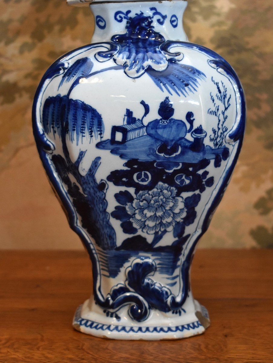 Delft, Covered Pot With Japanese Decor, La Griffe De Porcelaine Manufacture, Circa 1800-photo-4