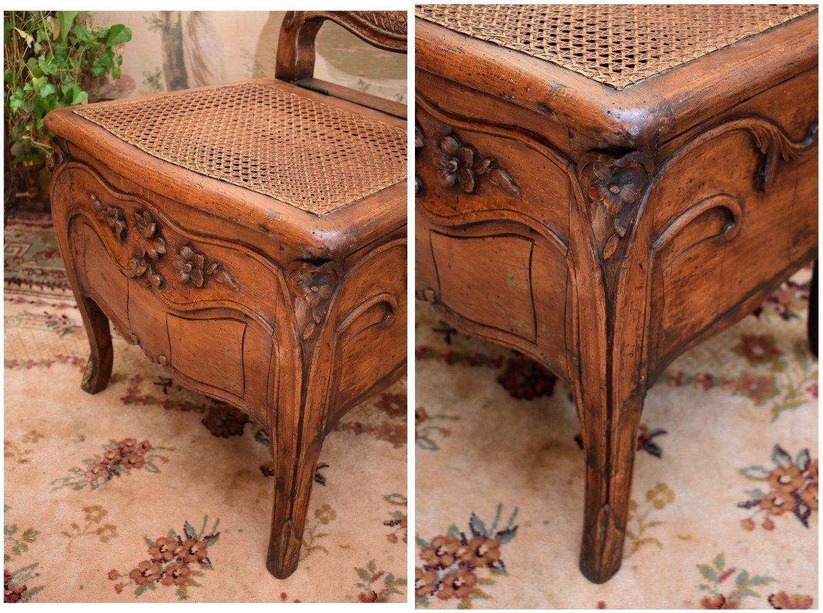 Louis XV Period Commode Chair, 18th Century Commode Chair, Circa 1750-photo-7