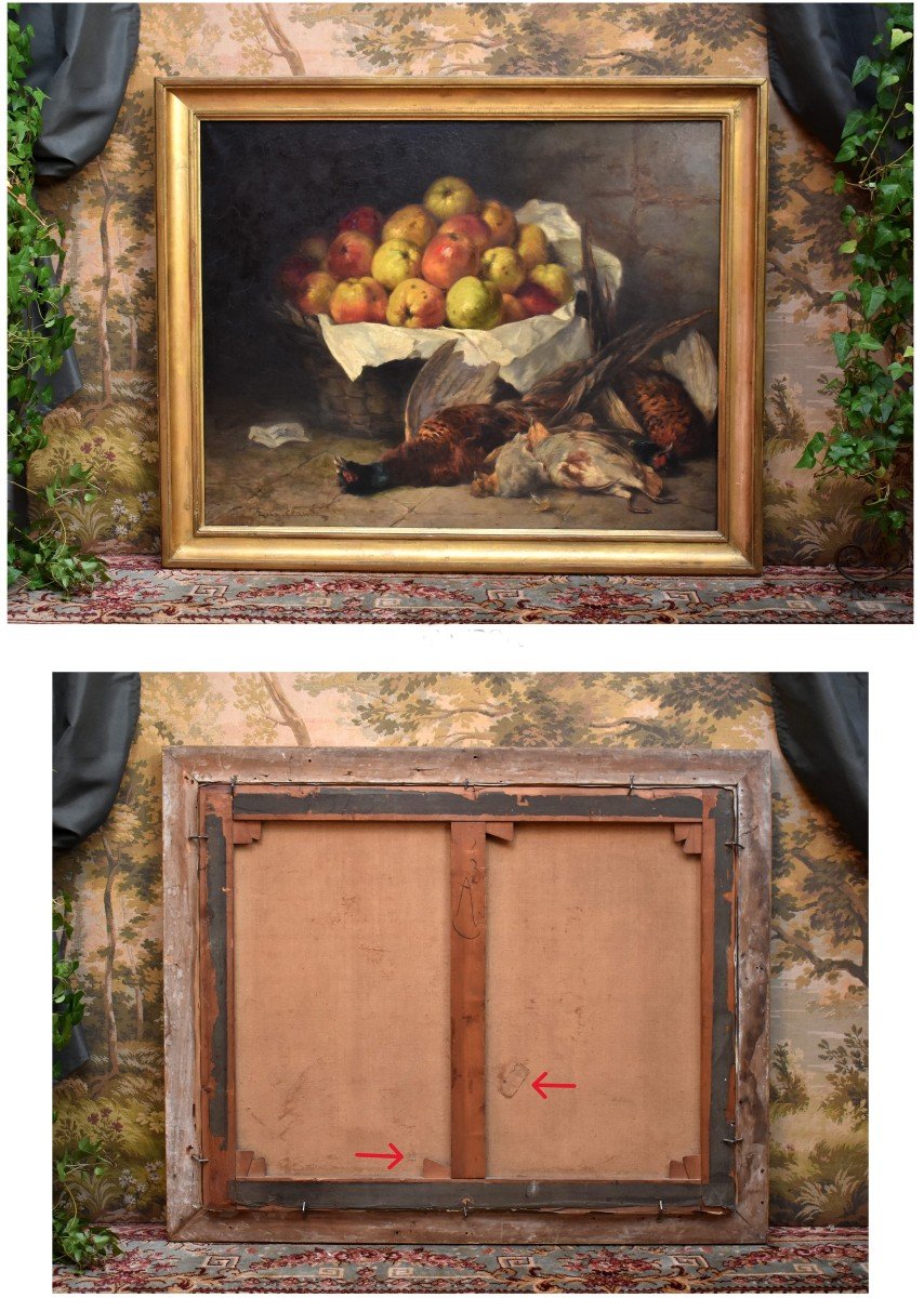 Eug&egrave;ne Claude ( 1841-1923), Nature Morte Aux Faisans Et Aux Pommes, Sc&egrave;ne d&#039;Automne-photo-8