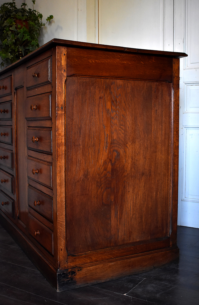 Commercial Furniture, Countertop, Solid Oak, Cabinet With Drawers-photo-3