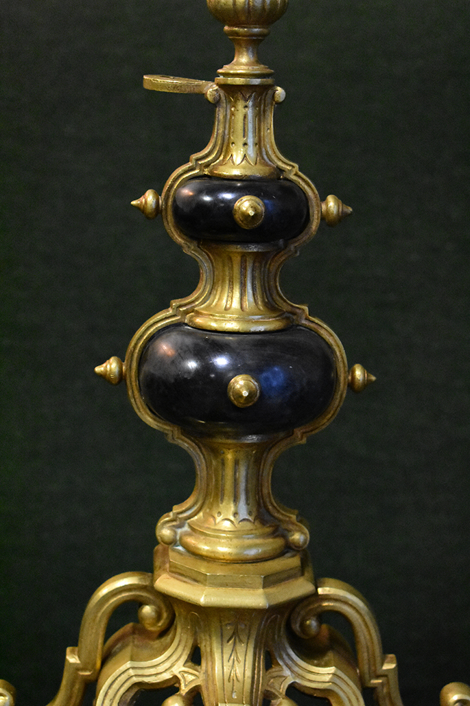 Barre De Cheminée En Bronze Et Marbre, Epoque Napoleon III, XIXeme-photo-4