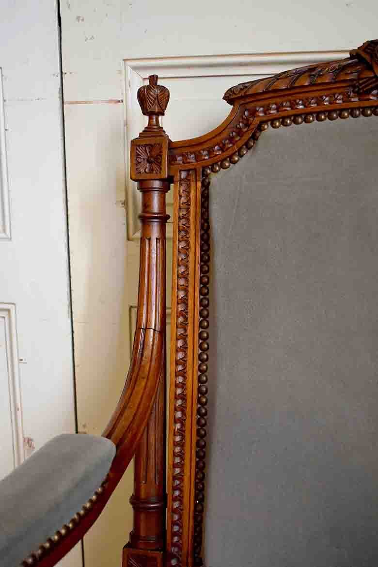 Louis XVI Style Armchair, Decor At The Lyre And The Painter's Palette, Period XIX-photo-3