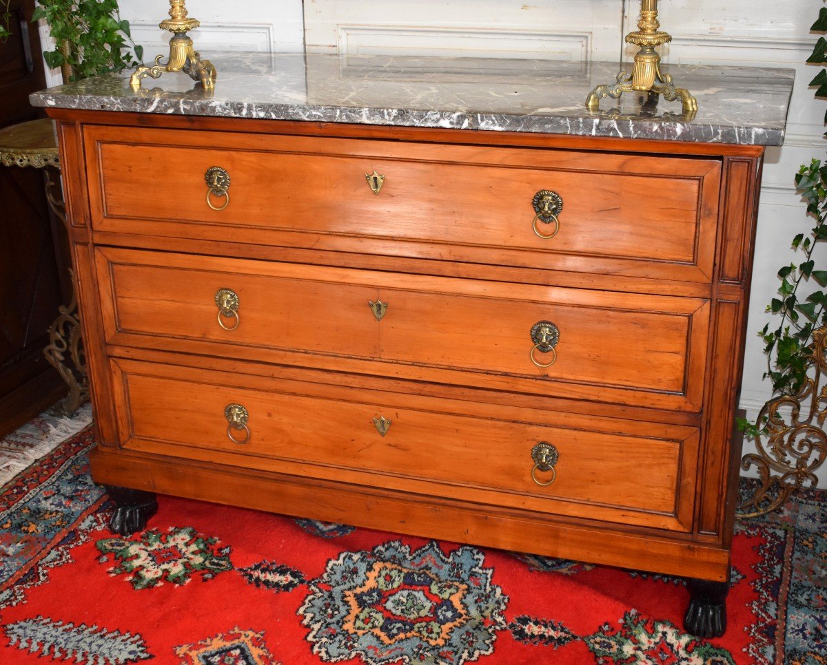 Consulate Period Commode, Lion's Paw Feet, Marble Top, Circa 1800-photo-3