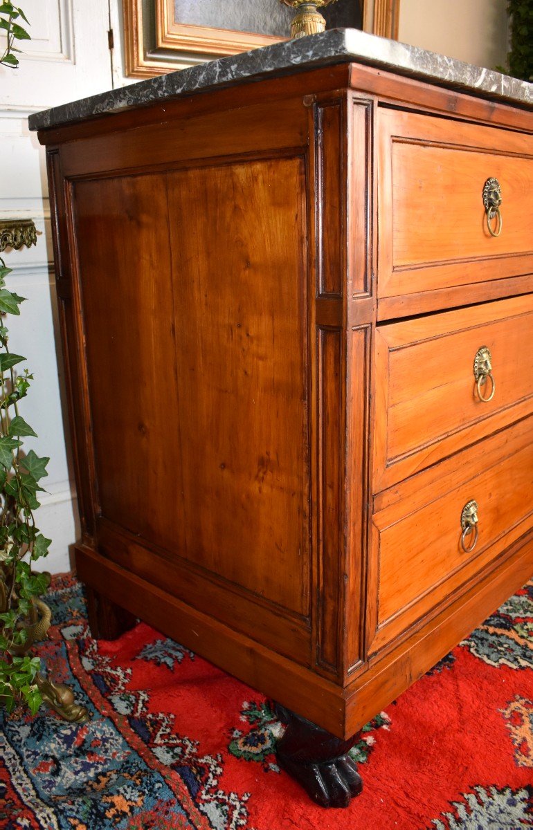 Consulate Period Commode, Lion's Paw Feet, Marble Top, Circa 1800-photo-2