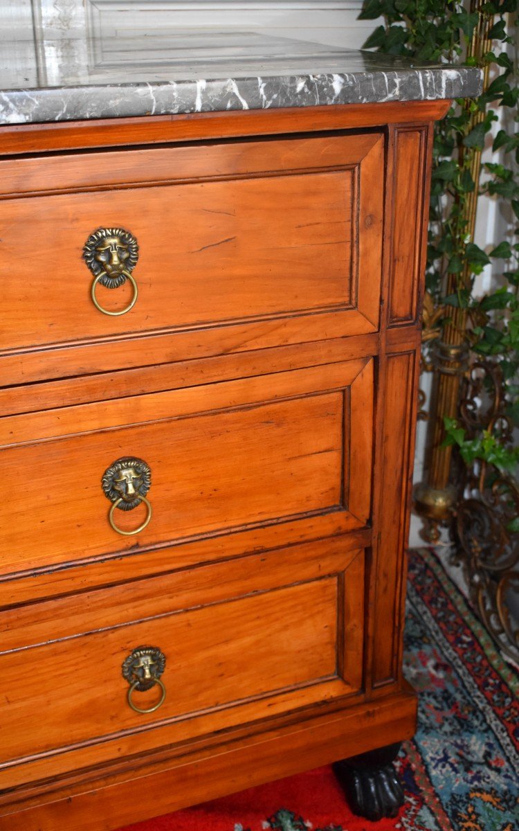 Consulate Period Commode, Lion's Paw Feet, Marble Top, Circa 1800-photo-5