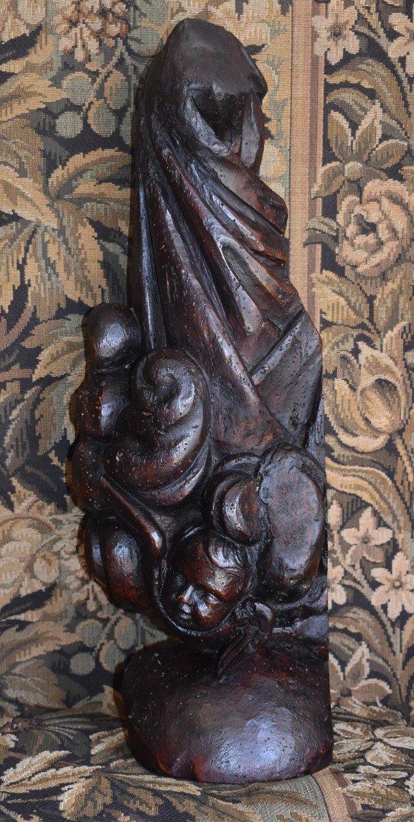 Woodwork Element, Angel In The Clouds, Renaissance Period, End XVI Eme, Wood Sculpture-photo-4