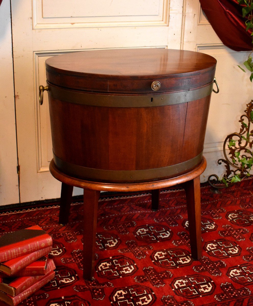  Wine Cooler, Bar, Sideboard, Side Cabinet, Mahogany And Mahogany Veneer, England Period XIX-photo-2