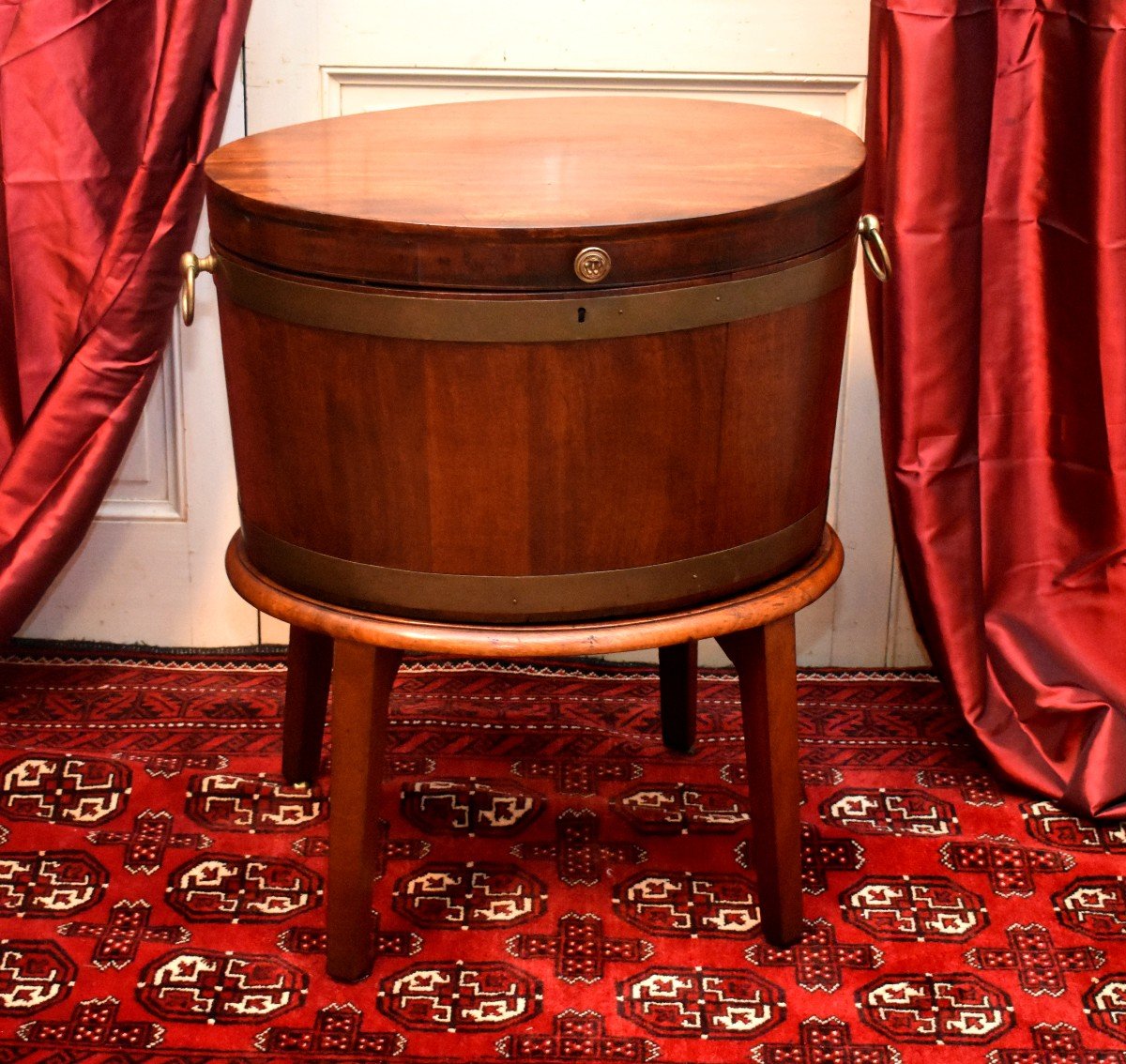  Wine Cooler, Bar, Sideboard, Side Cabinet, Mahogany And Mahogany Veneer, England Period XIX-photo-4