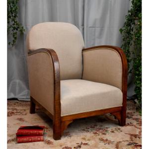 Art Deco Period Armchair, Years 30-40, Paquebot Type Seat, Art Deco Seat XX Th