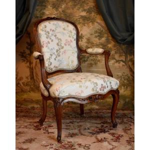 Provençal Armchair Louis XV Period, 18th Century Armchair, Cabriolet 