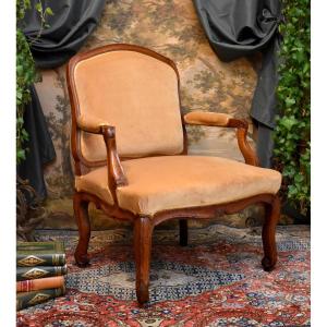 Large Regency / Louis XV  Armchair With Flat Back, Early 18th Century