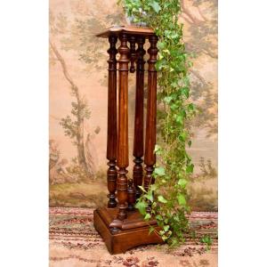 Support Height Stool With Fluted Columns, Plant Holder, Column For Statue, 19th Century