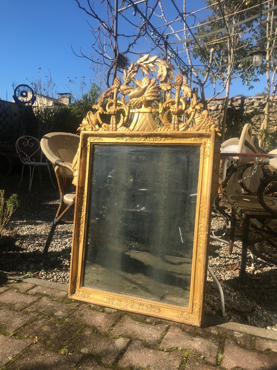 Louis XVI Golden Wood Mirror