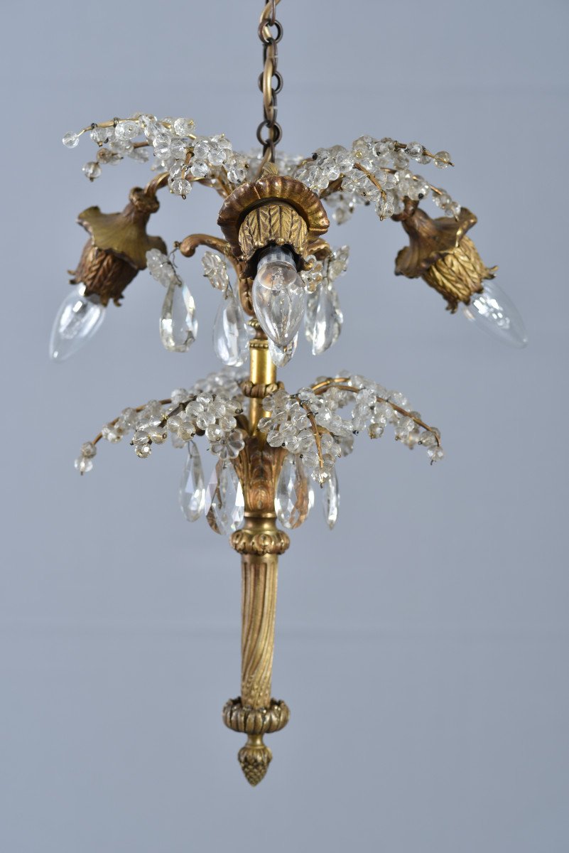 Chandelier. Suspension 1900. Gilt Bronze.-photo-6