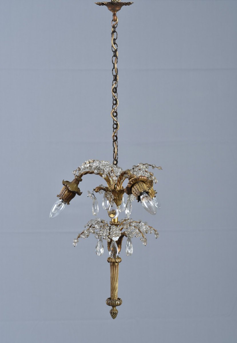 Chandelier. Suspension 1900. Gilt Bronze.-photo-8