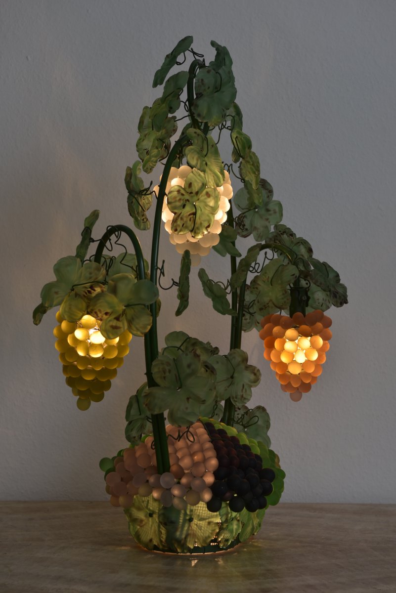 Lamp. Cesare Toso. Basket Of Grapes. Murano 1970-photo-1