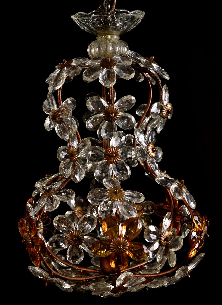 Lustre Cage. Murano. Design Années 60.-photo-4