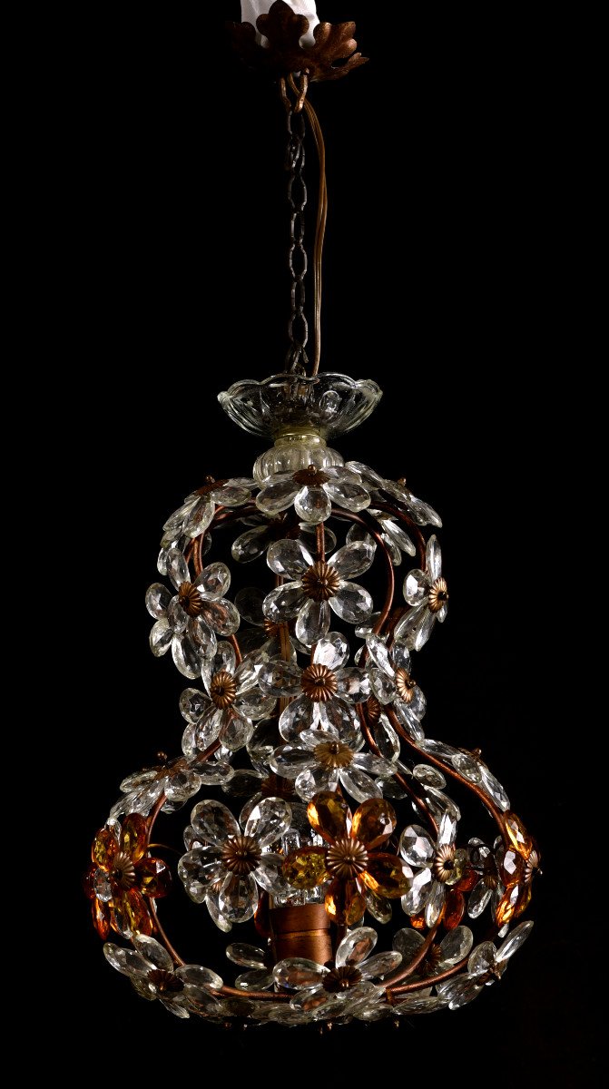 Cage Chandelier. Murano. Design From The 60s.-photo-1