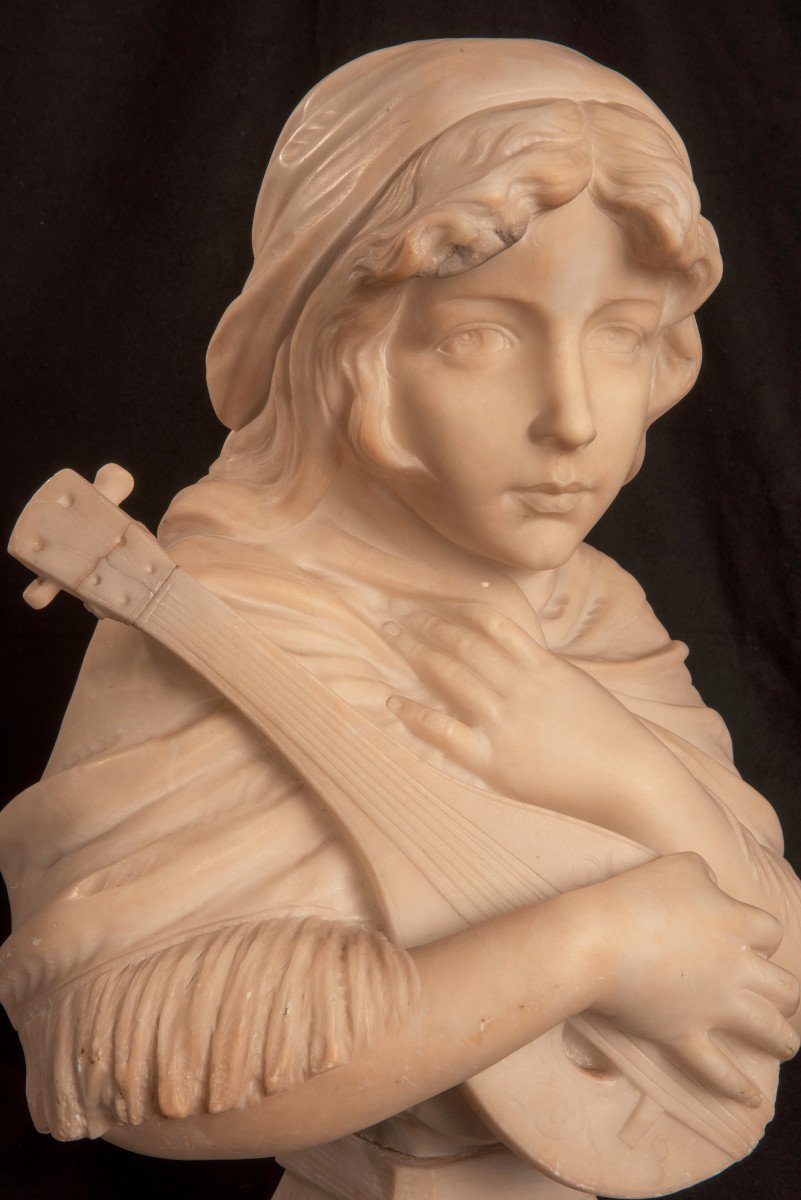 Art Nouveau. Bust Of Young Woman. Gustave Van Vaerenbergh-photo-6